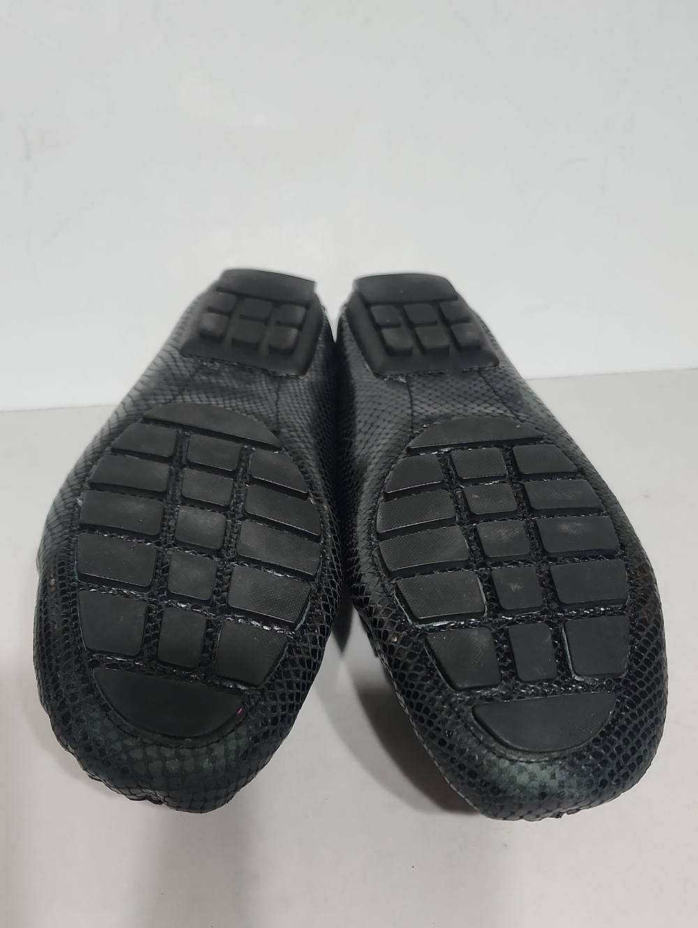 Lauren Ralph Lauren Navy Blue Camila Croc-Embossed Leather Penny Loafers Sz 11B - Picture 8 of 12